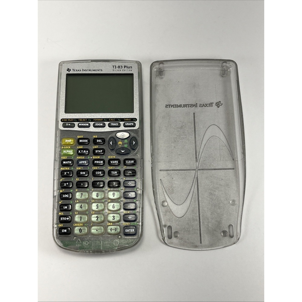 Texas Instruments TI-83-PLUS Graphing Calculator Silver Edition Handheld Tested